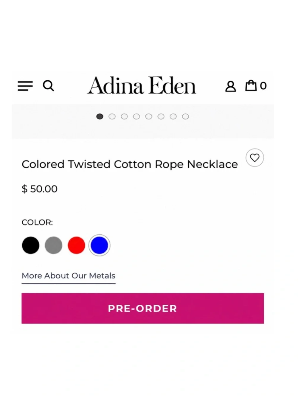 Revolve x Adina Eden Colored Twisted Cotton Rope Necklace in Blue